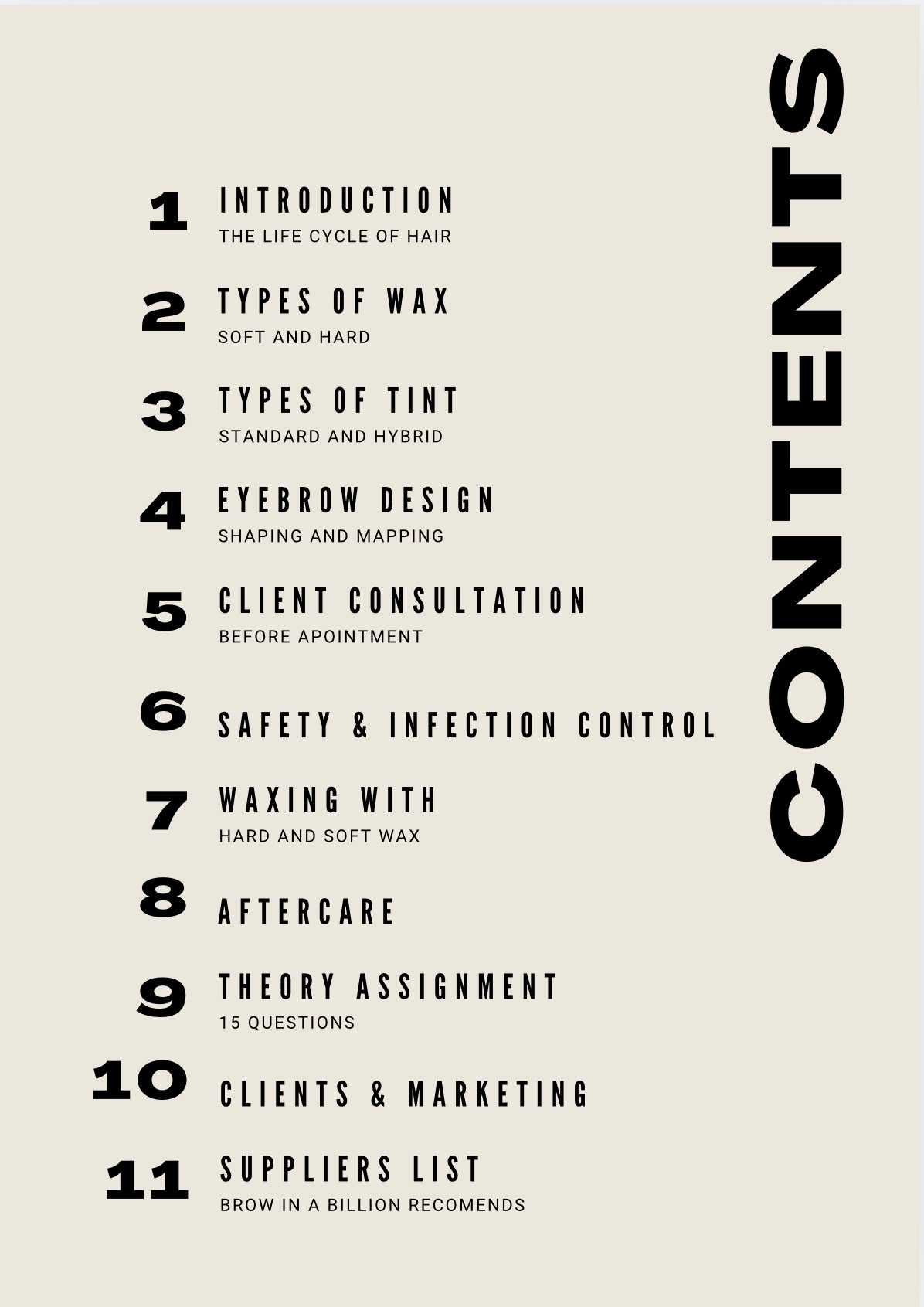 EDITABLE eyebrow wax & tint manual